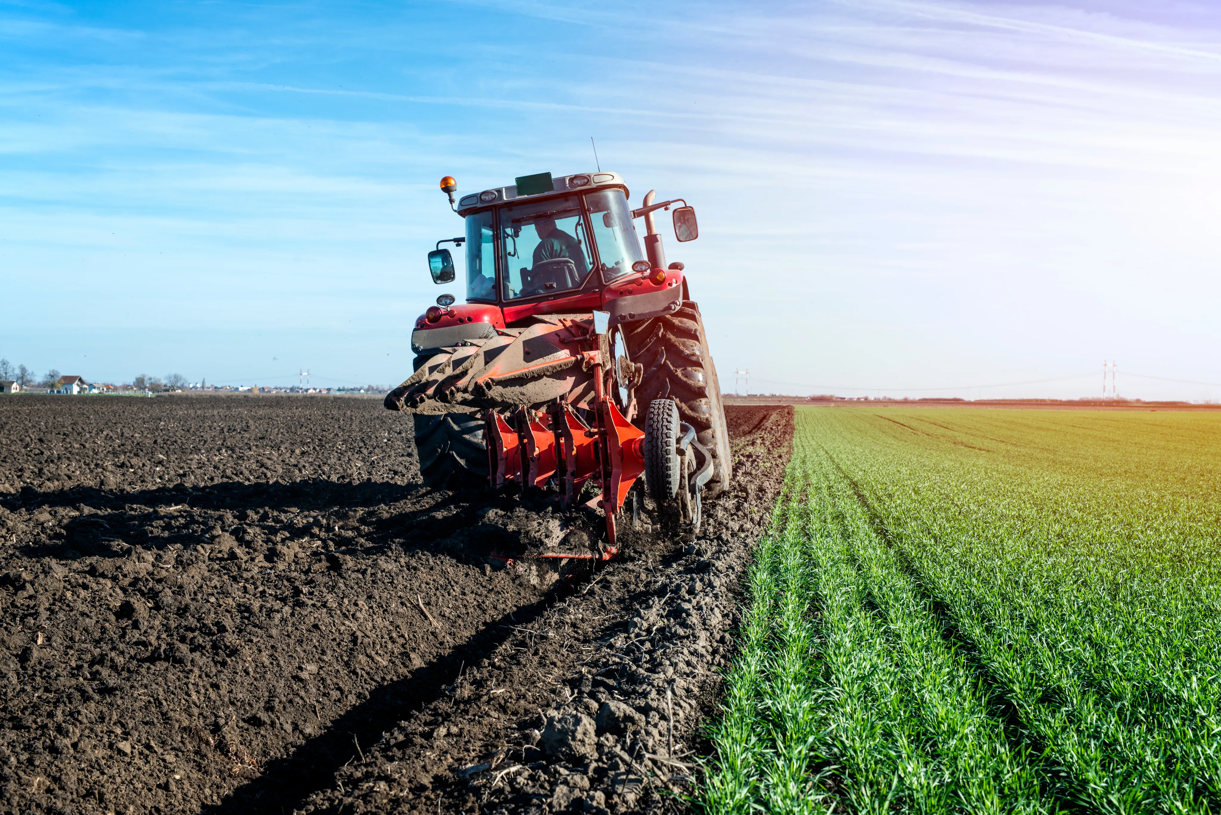 Tractor in field